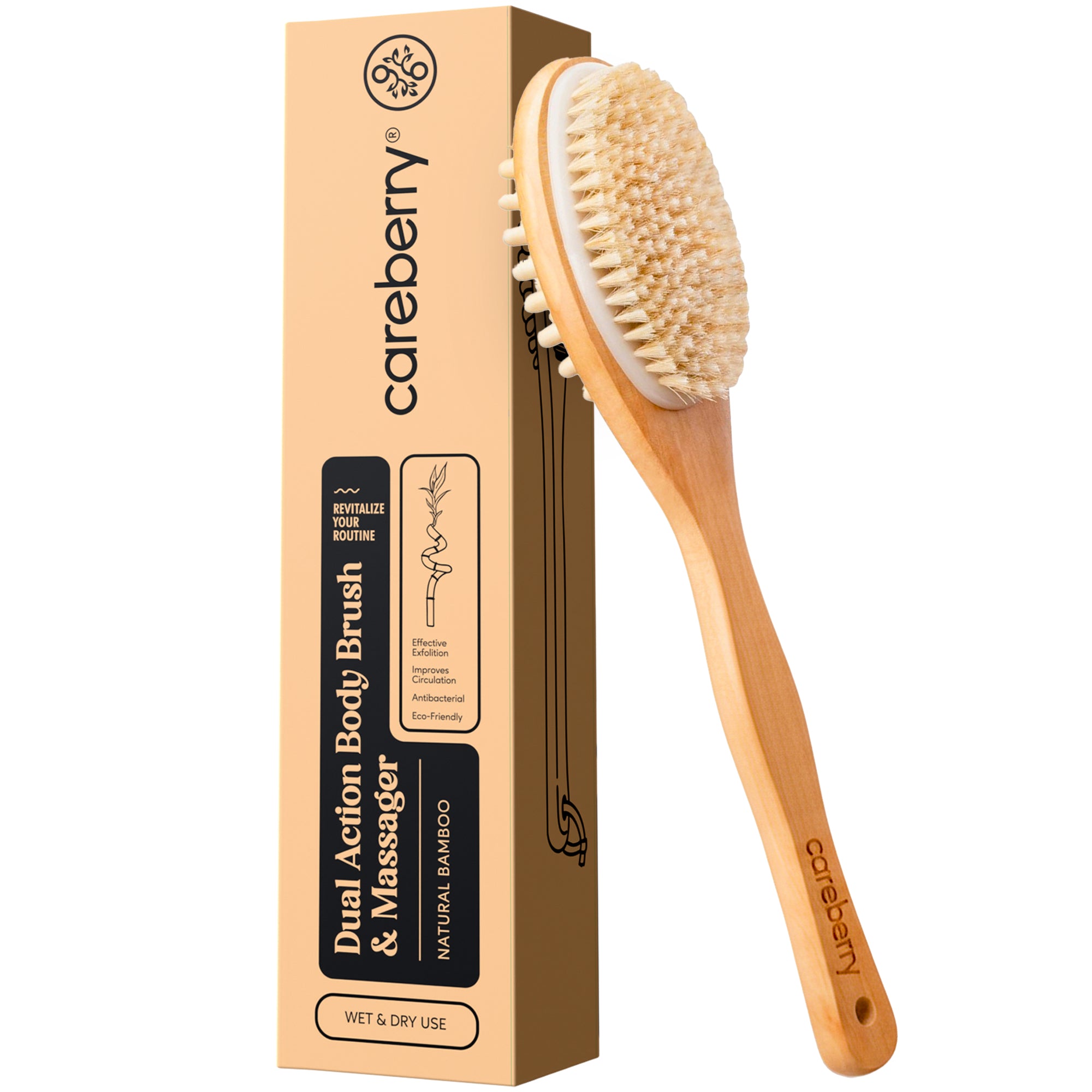 Dual Action Body Brush & Massager – Wet & Dry Use