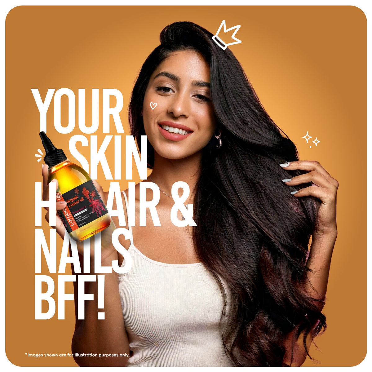 Hexane-free castor oil for hair and scalp