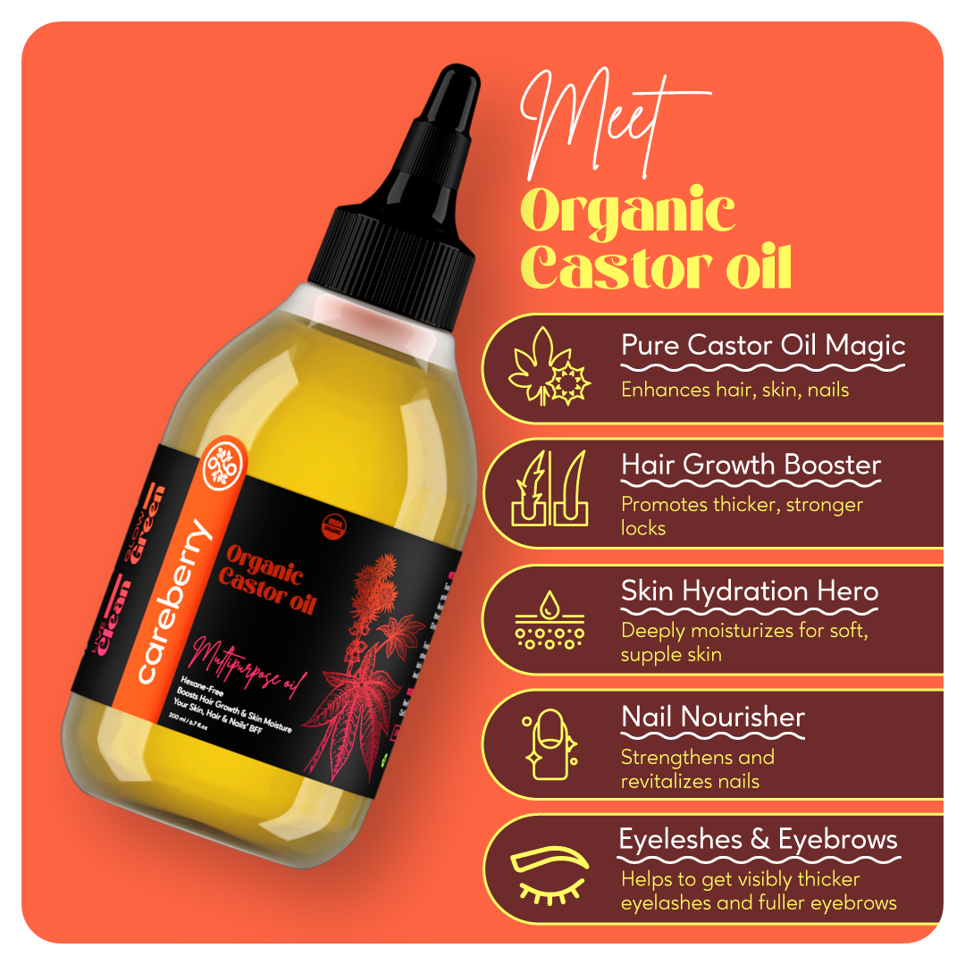 Multipurpose Hexane Free Organic Castor Oil (Arandi Oil) for Hair, Skin, and Nails