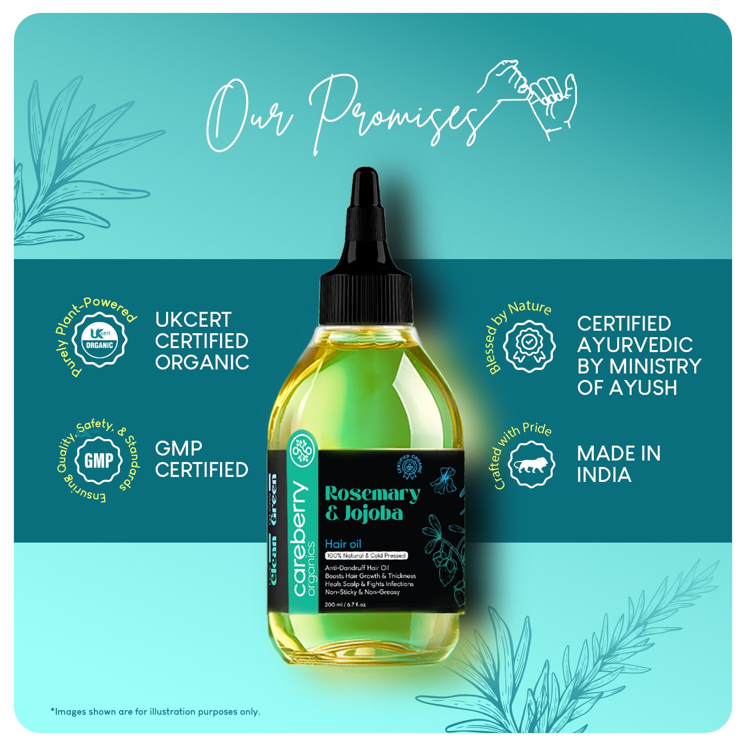 Careberry's organic rosemary oil for hair growth