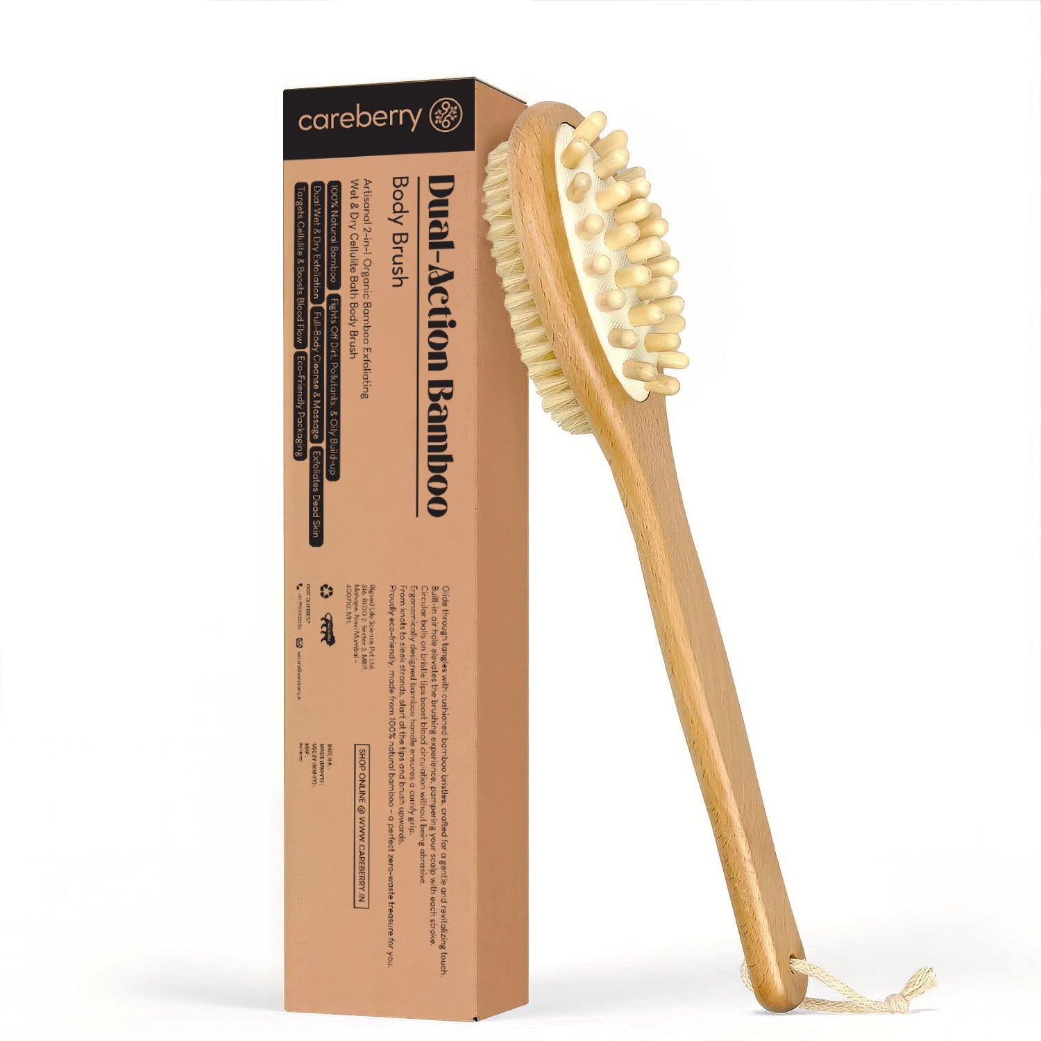 Dual-Action Bamboo Dry Brushing Body Brush