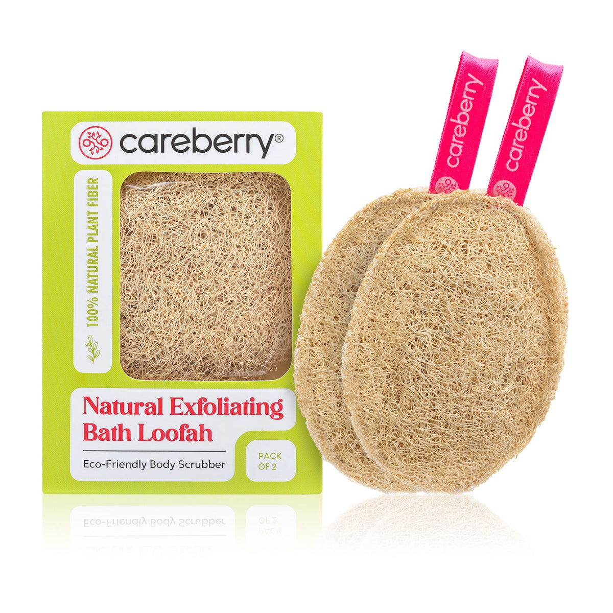 Careberry Natural Exfoliating Bath Loofah, pack of 2