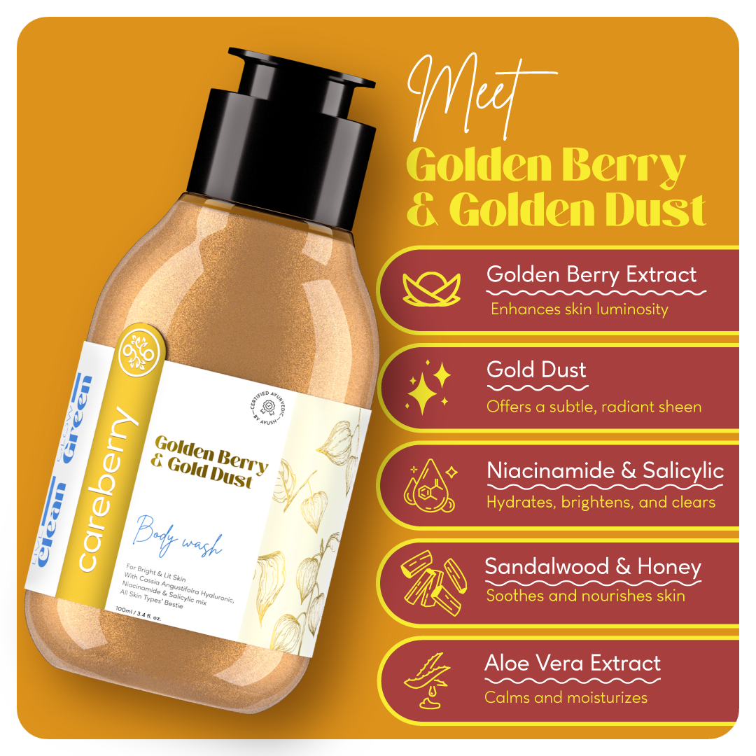 Radiant Skin Revival: Luxe Body Wash Combo - Hemp Seed, Tea Tree & Eucalyptus, Argan & Almond, Golden Berry & Gold Dust (100ml each)