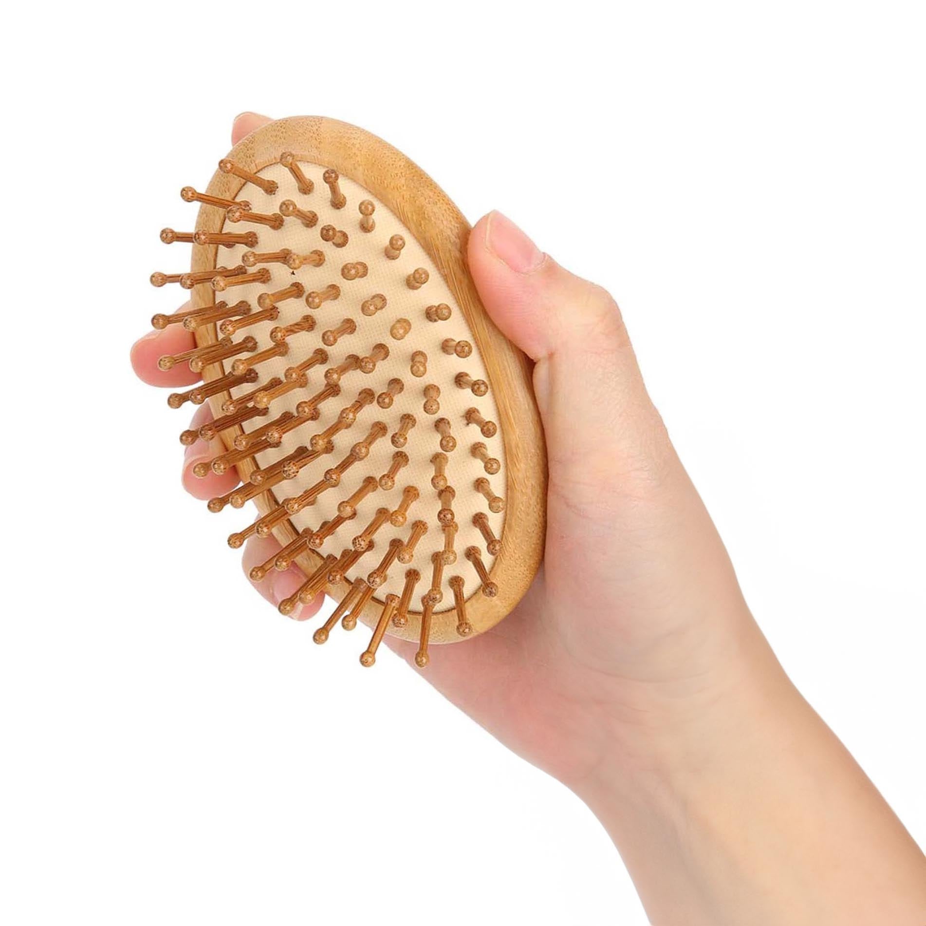 brush with cushioned bamboo bristles