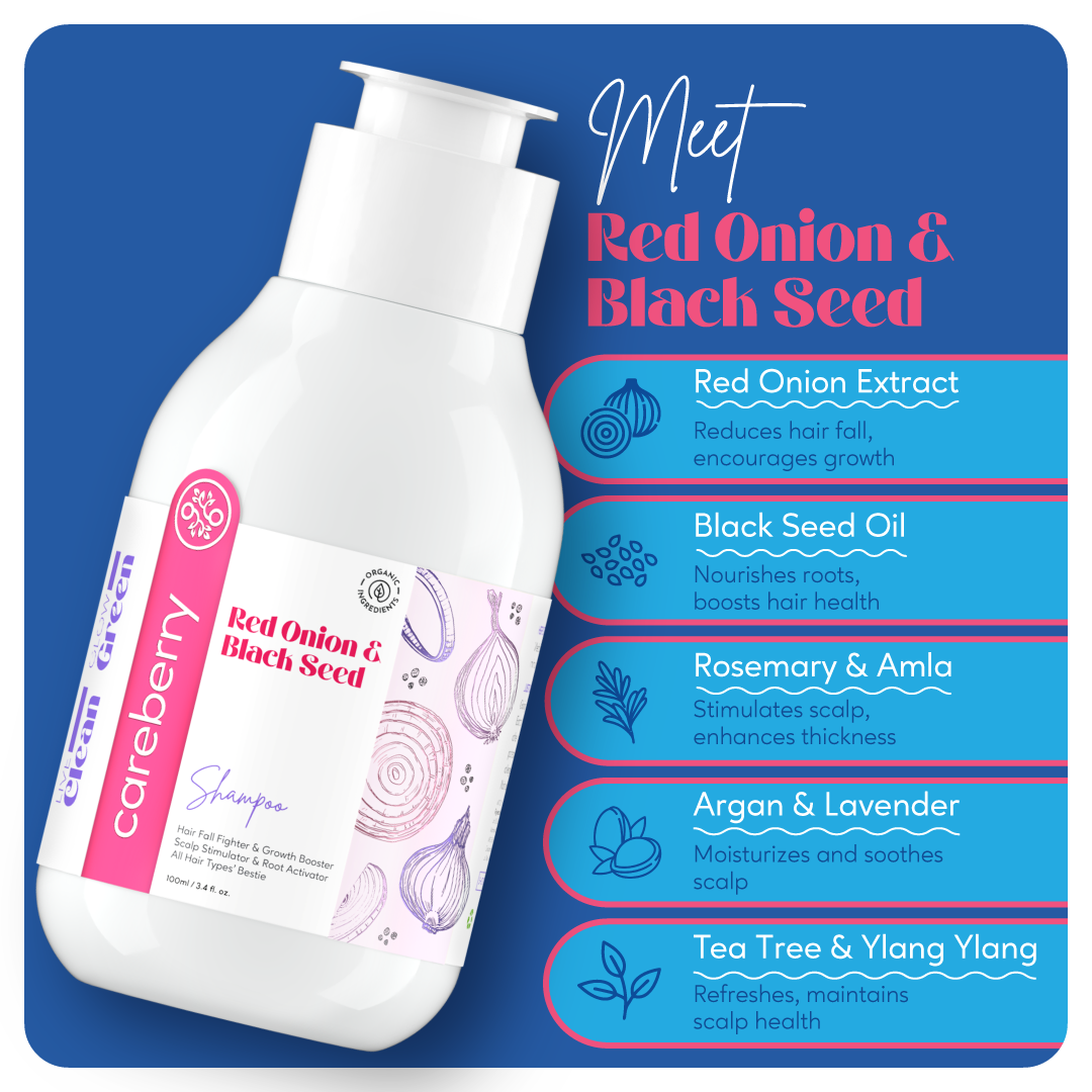 Red Onion & Black Seed Hair Growth Shampoo 100ml (Travel Friendly)